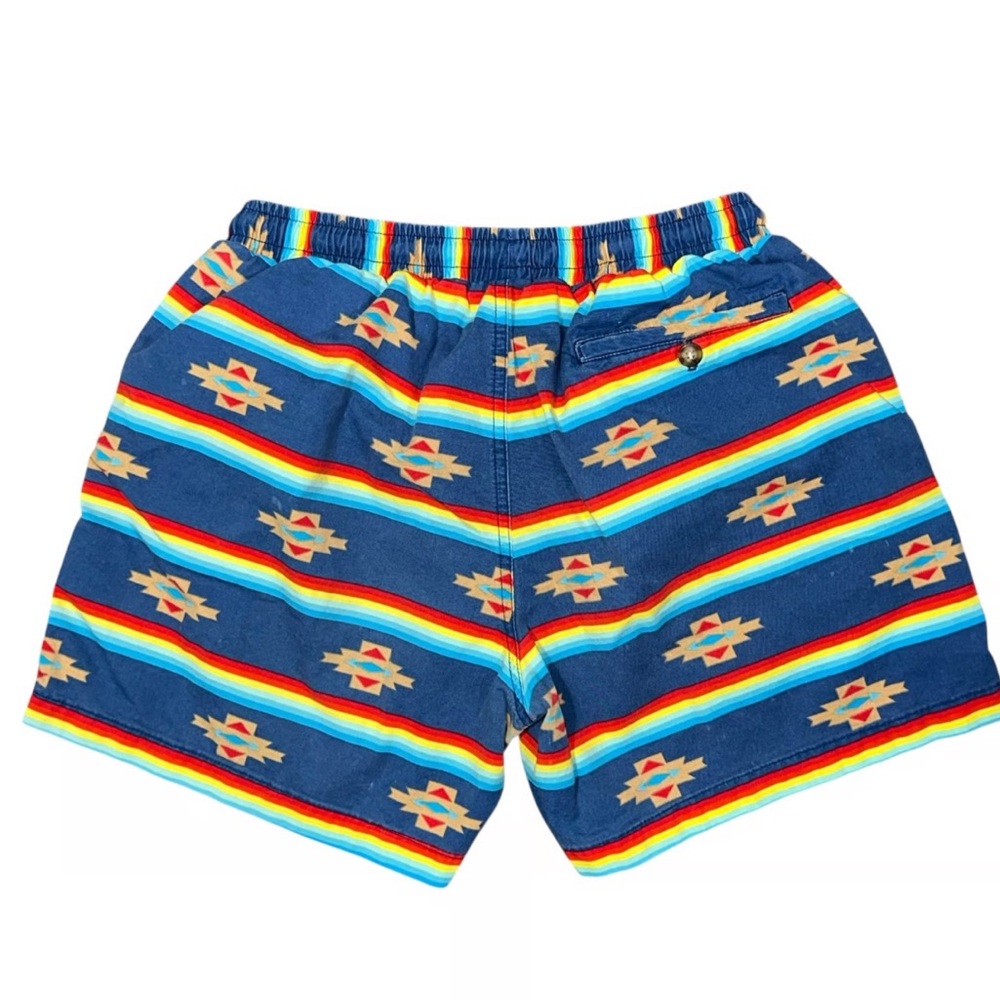 Chubbies Red & Blue Southwest Americana Aztec 100% Cotton 5.5’ Zip Shorts Size M